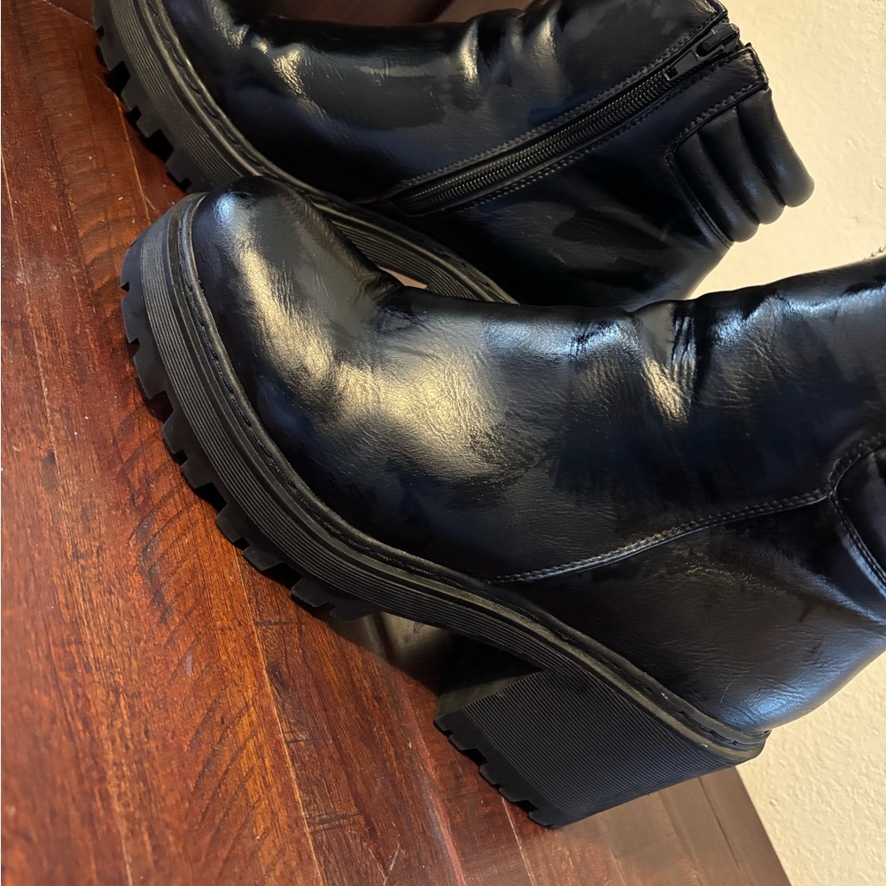 Black Chunky Platform Boots